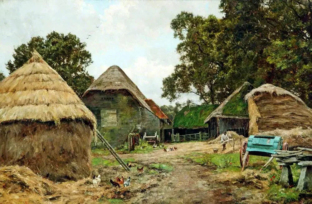 Le Thatcher, Spleen Farm, Newbury, Berkshire - Edward Wilkins Waite image 1 reproduction artisanale de tableau