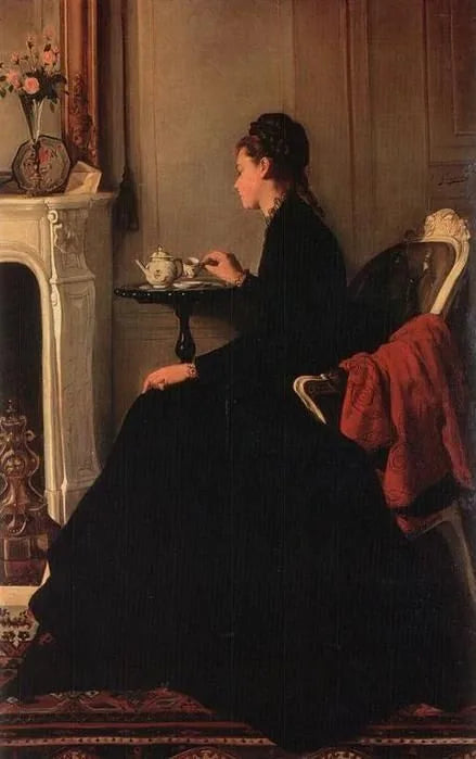 Le thé - Eva Gonzalès image 1 copie de tableau peinte à la main