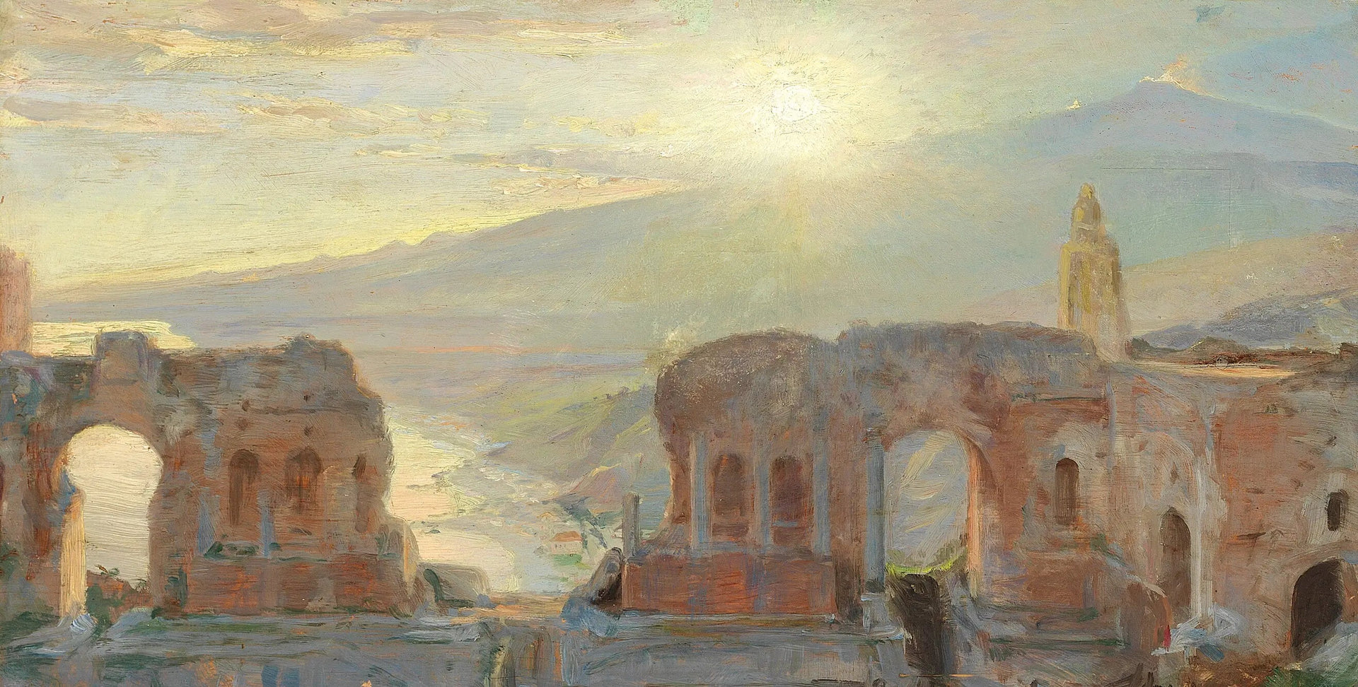 Le théâtre antique de Taormina. - Peder Severin Krøyer image 1 reproduction de peinture à l’huile