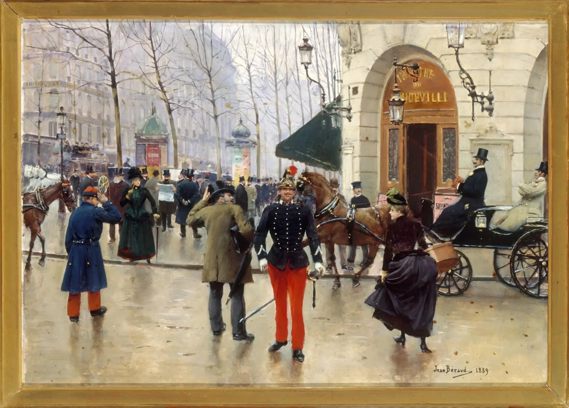 Le théâtre du Vaudeville - Jean Béraud image 1 tableau peint à l’huile sur toile