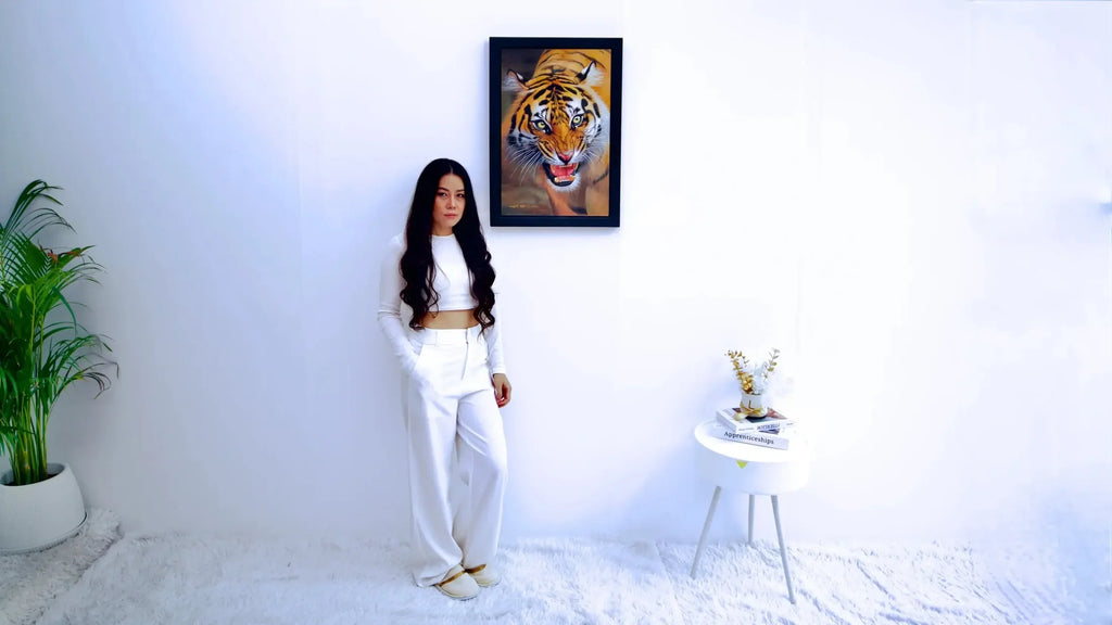 Le Tigre Protecteur | 40 x 60 cm image 4 reproduction artisanale de tableau