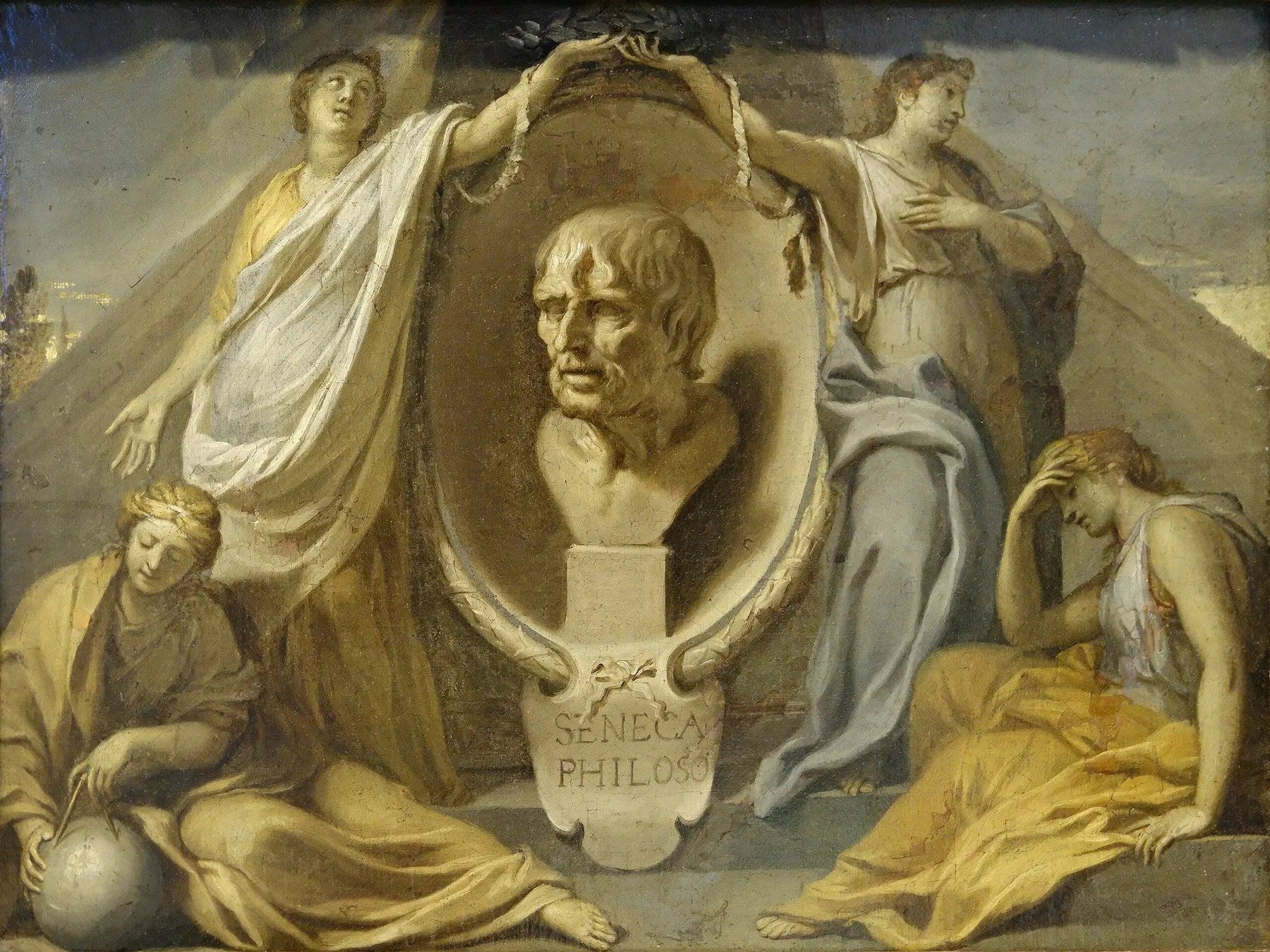 Le Tombeau de Sénèque - Charles Le Brun image 1 reproduction de peinture à l’huile