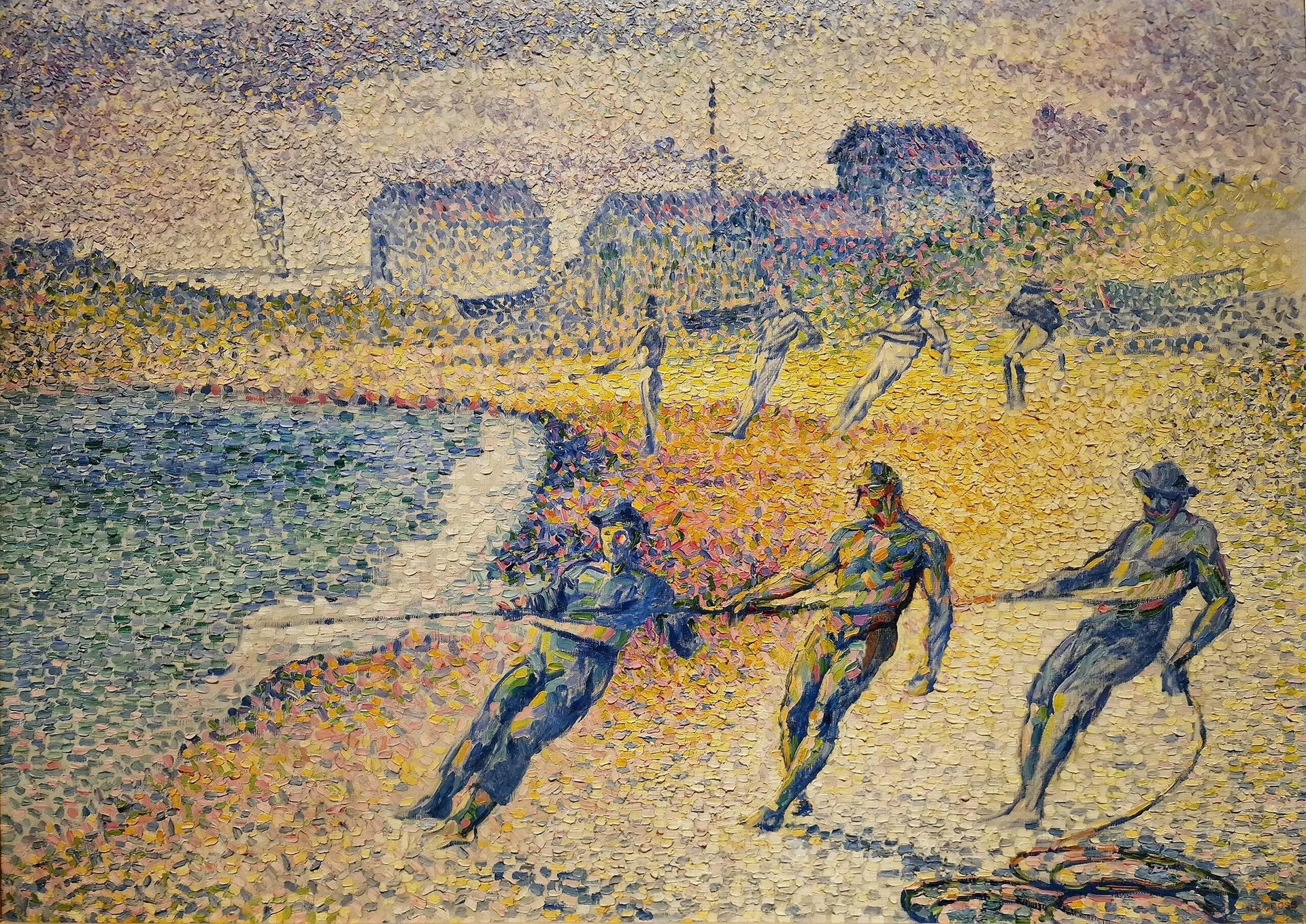 Le transport des filets - Henri-Edmond Cross image 1 copie peinte à la main à l’huile