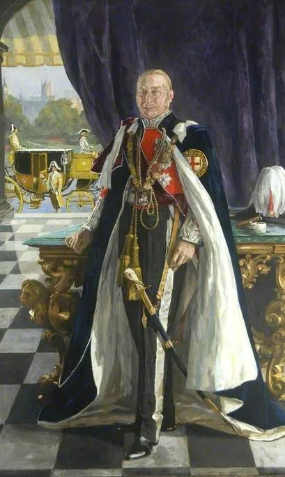 Le très honorable Hugh Cecil Lowther (1857–1944), 5e comte de Lonsdale, KG, GCVO - John Lavery image 1 copie peinte à la main à l’huile