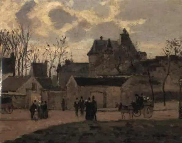 Le Tribunal de Pontoise, place Saint-Louis - Camille Pissarro image 1 copie peinte à la main à l’huile