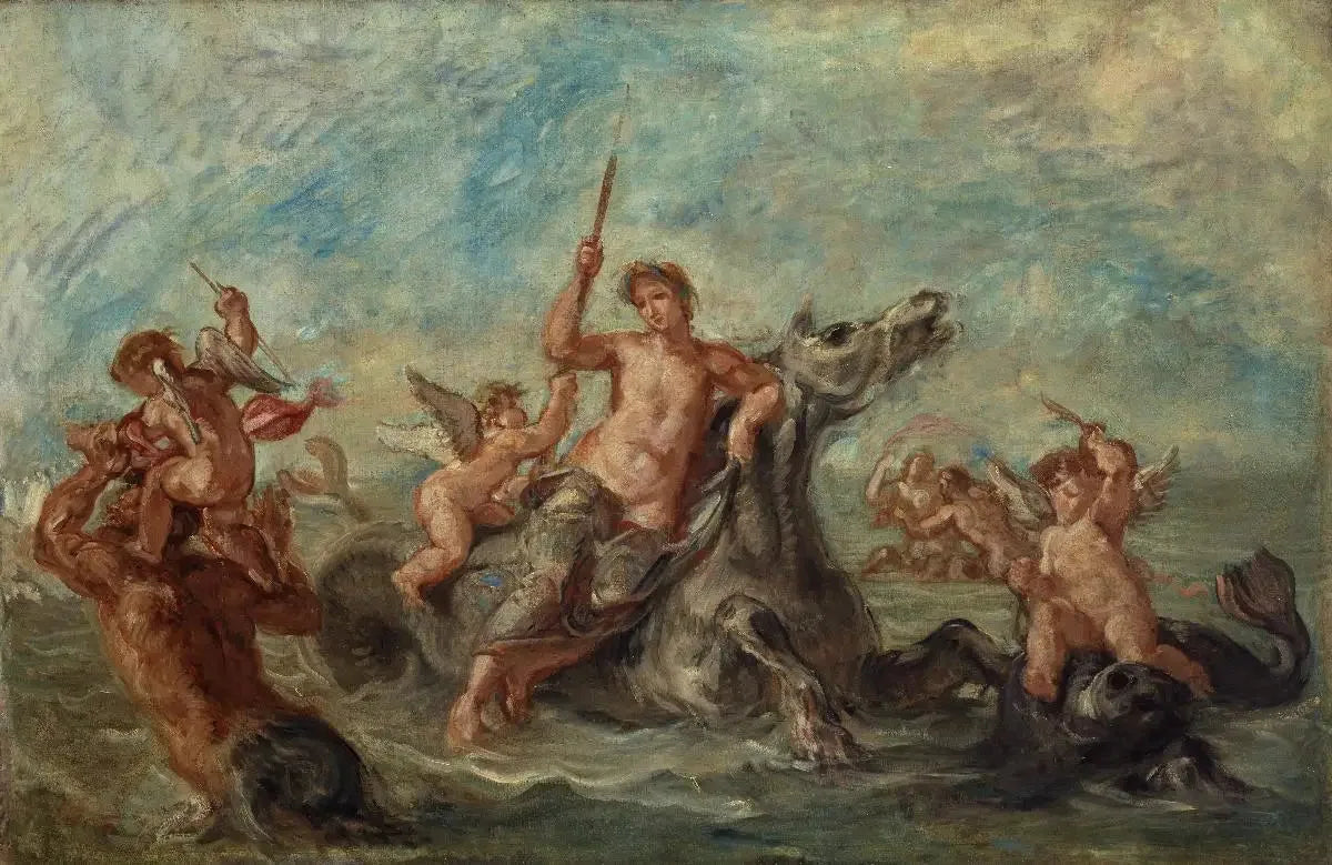 Le Triomphe d'Amphitrite - Eugène Delacroix image 1 reproduction artisanale de tableau