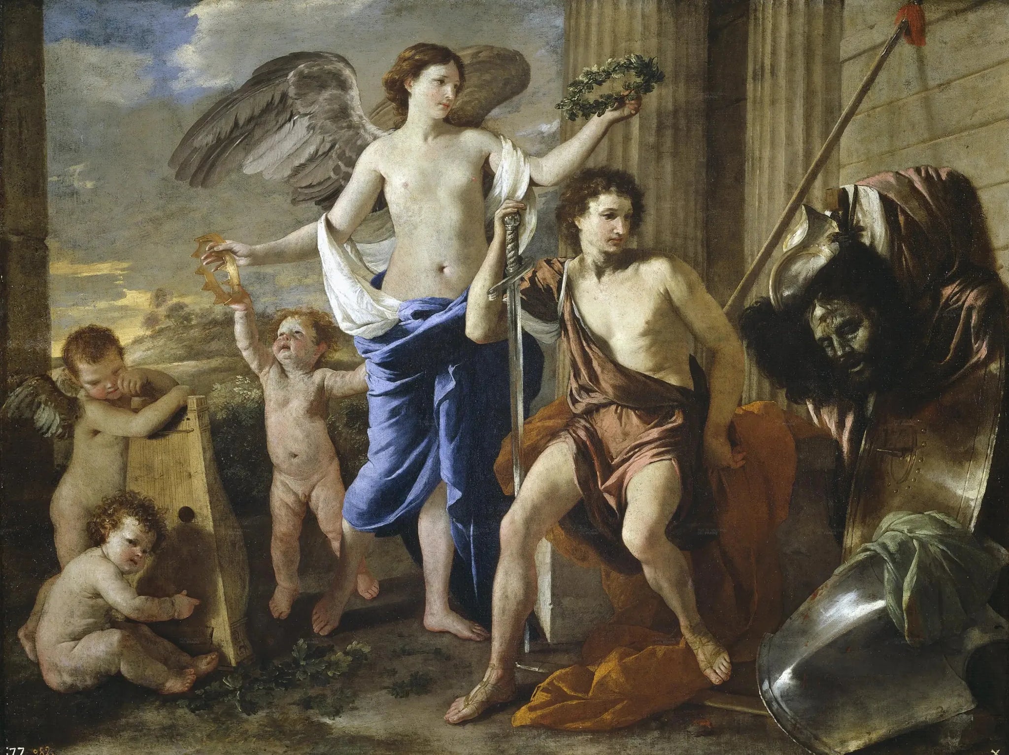 Le Triomphe de David - Nicolas Poussin image 1 reproduction artisanale de tableau