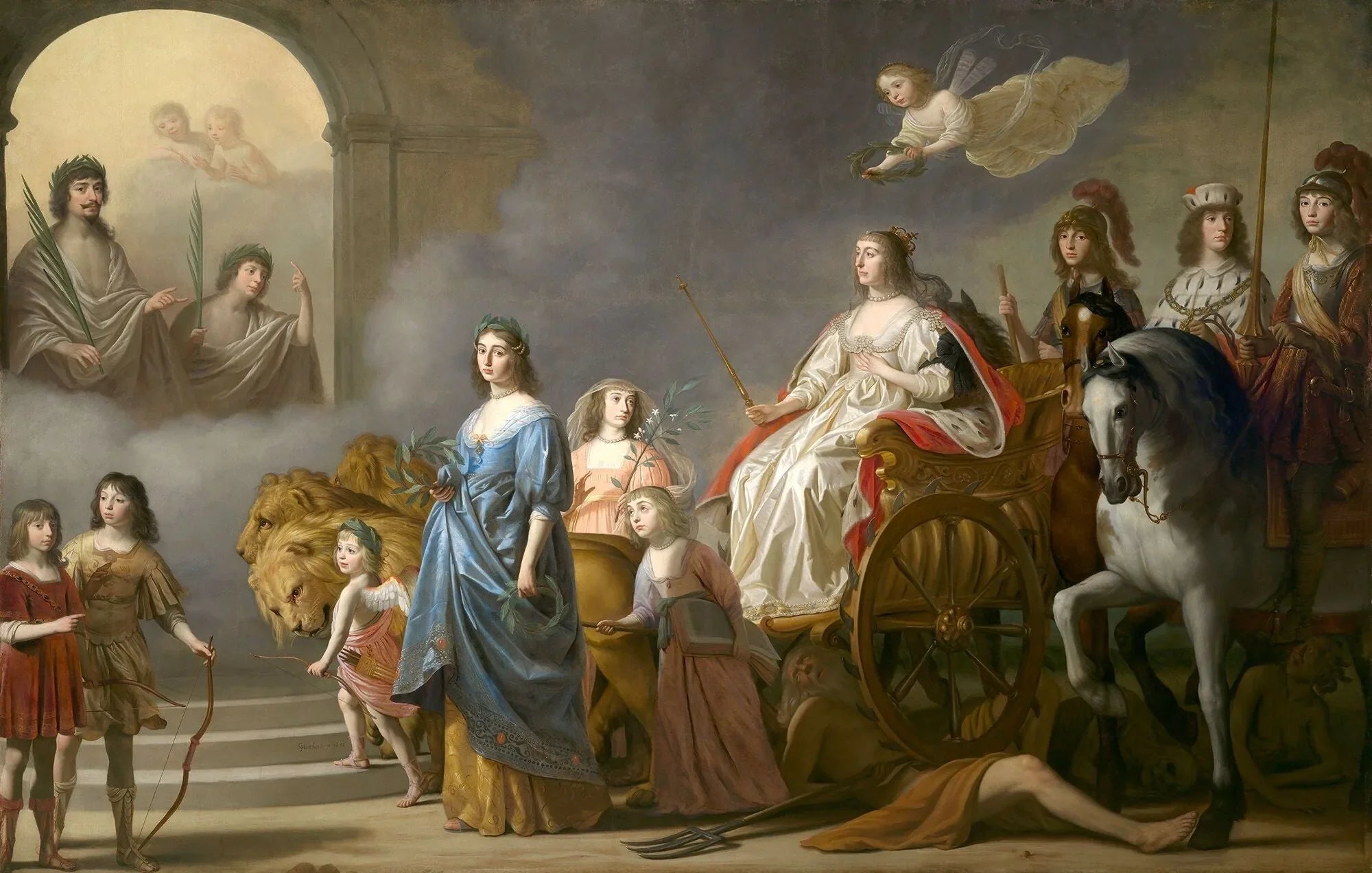 Le Triomphe de la Reine d'Hiver : Allégorie du Juste - Gerrit van Honthorst image 1 copie peinte à la main à l’huile