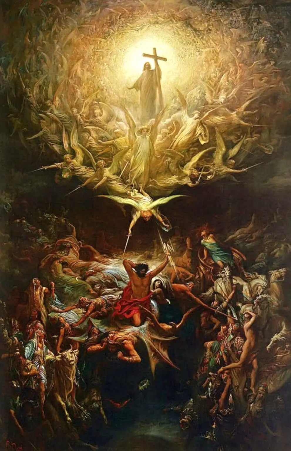 Le triomphe du christianisme sur le paganisme - Gustave Doré image 1 copie peinte à la main à l’huile