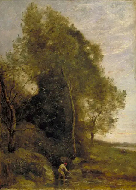 Le trou aux écrevisses - Jean-Baptiste Camille Corot image 1 reproduction de peinture à l’huile