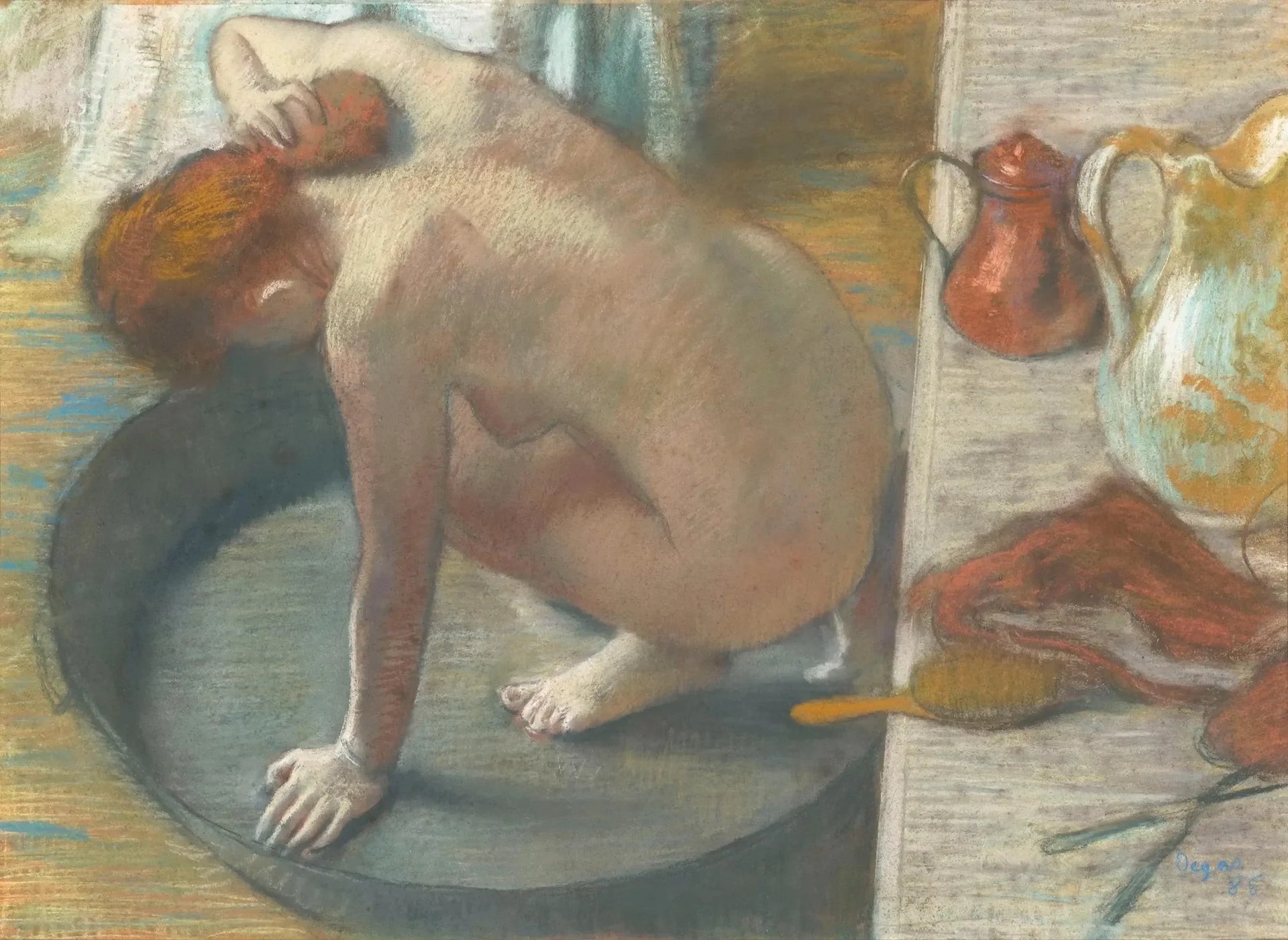 Le Tub - Edgar Degas image 1 copie peinte à la main à l’huile