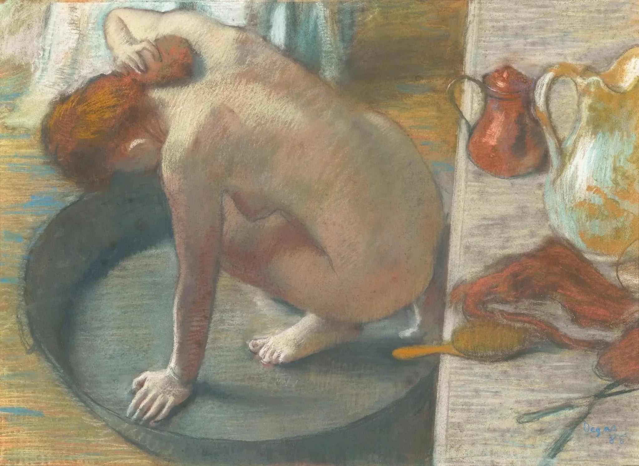 Le Tub - Edgar Degas image 1 copie peinte à la main à l’huile