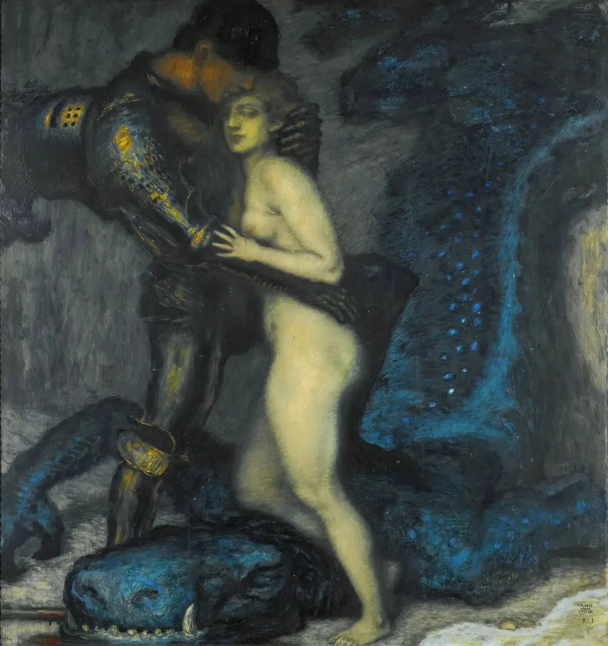Le Tueur de Dragon - Franz Von Stuck image 1 tableau peint à l’huile sur toile