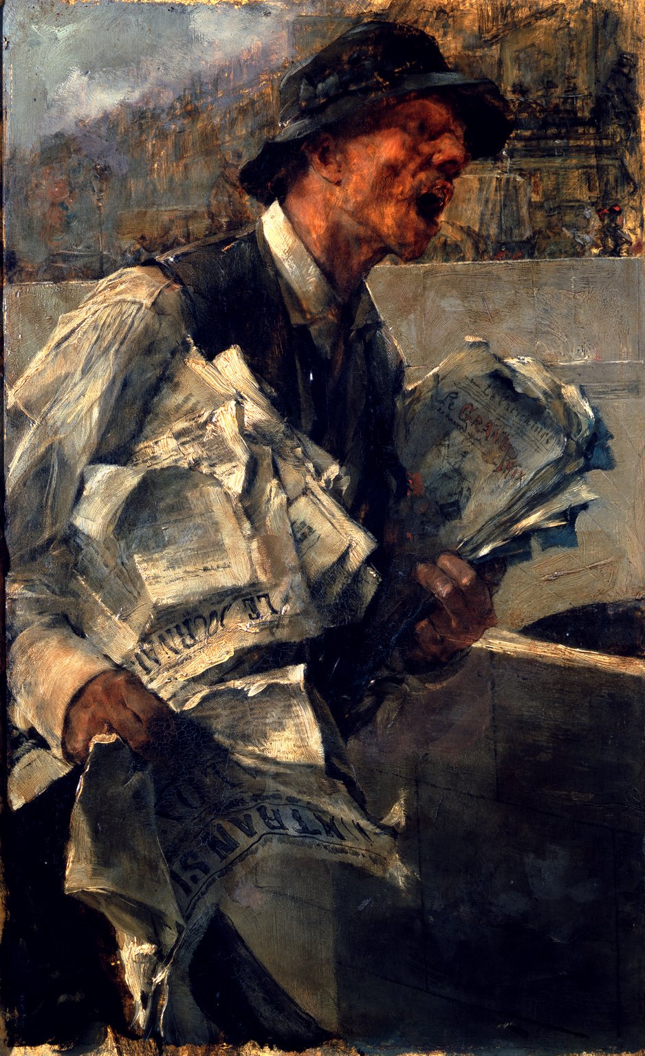 Le vendeur de journaux - Giovanni Boldini image 1 reproduction de peinture à l’huile