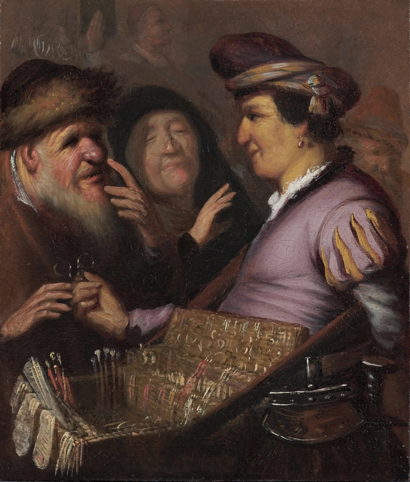 Le vendeur de lunettes (Un colporteur vendant des lunettes, Vue) - Rembrandt