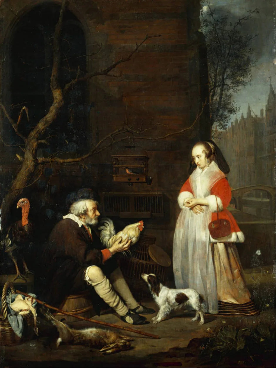 Le vendeur de volailles - Gabriel Metsu image 1 copie peinte à la main à l’huile