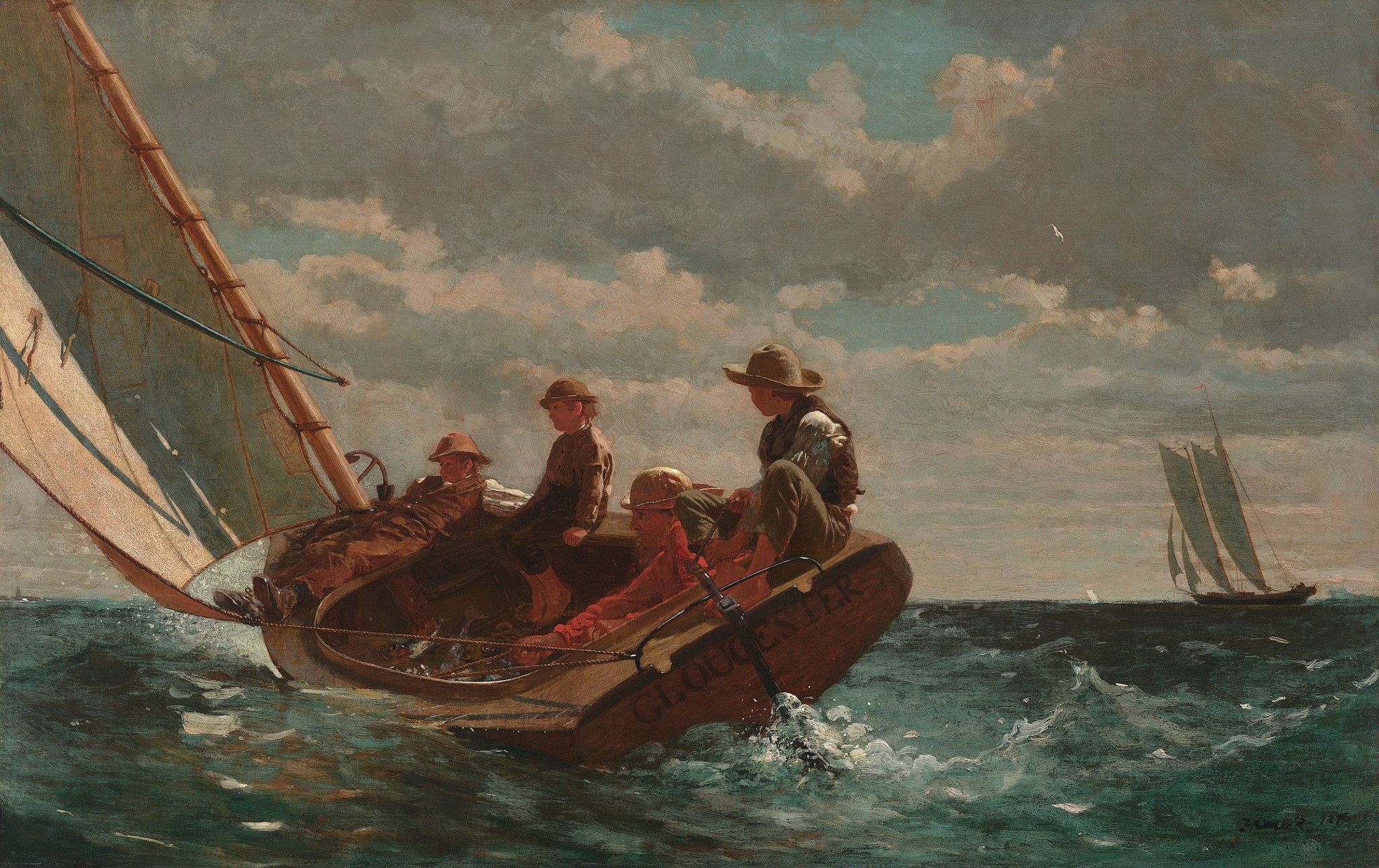 Le vent se lève - Winslow Homer image 1 reproduction de peinture à l’huile