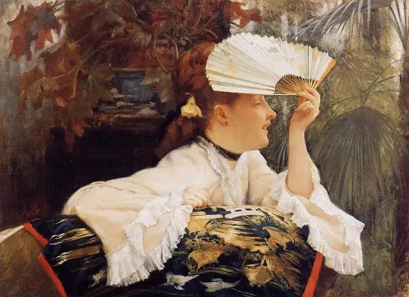 Le ventilateur - James Tissot image 1 reproduction d’œuvre d’art à l’huile