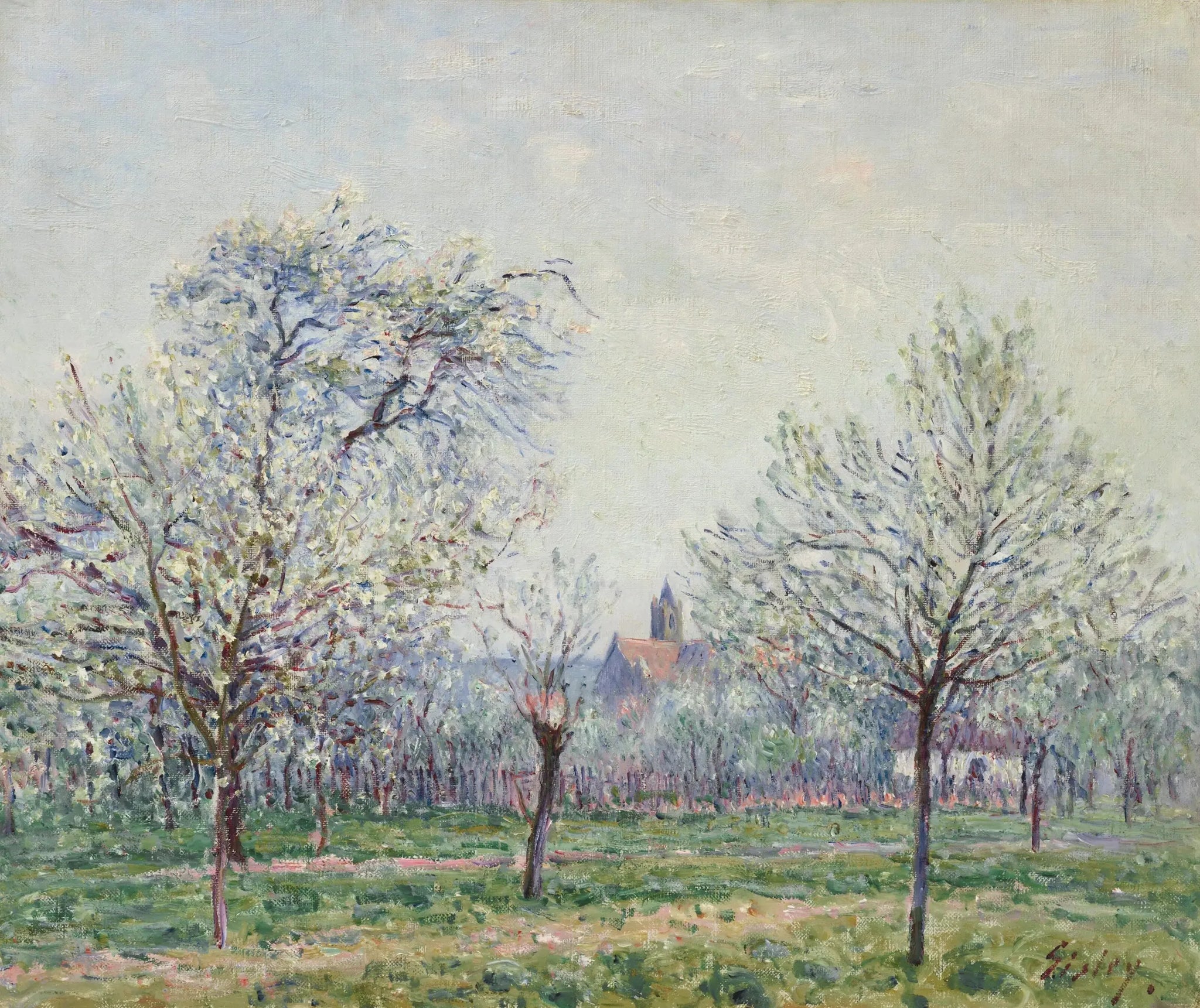 Le verger à Moret-sur-Loing, printemps - Alfred Sisley image 1 reproduction réalisée par Alpha Reproduction