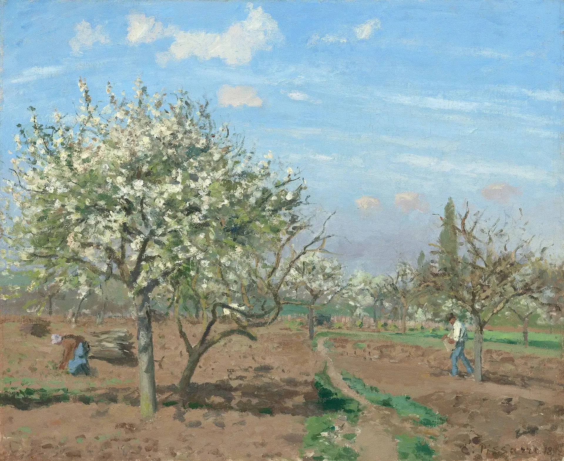 Le Verger - Camille Pissarro image 1 reproduction de peinture à l’huile