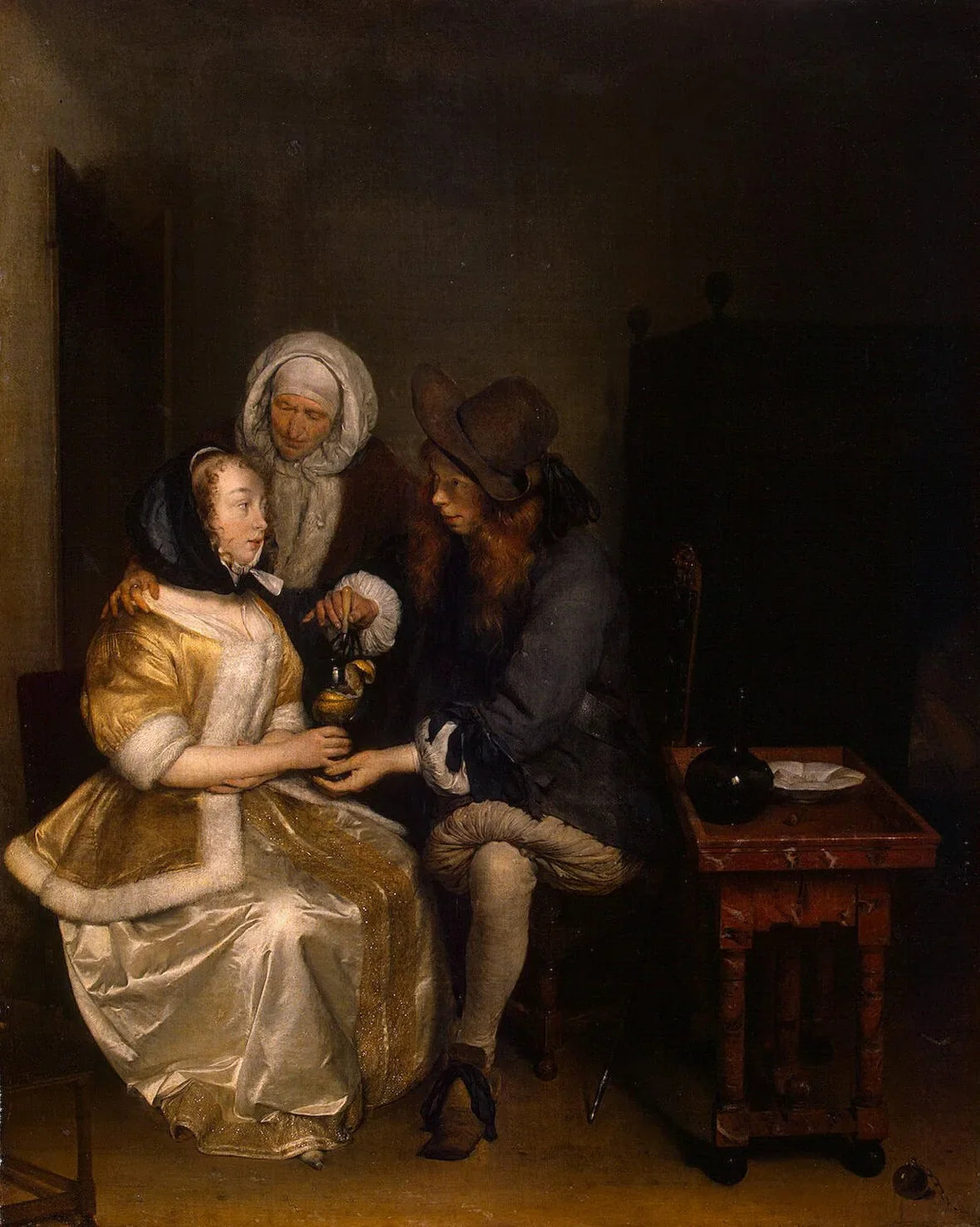 Le Verre de limonade - Gerard ter Borch image 1 reproduction d’œuvre d’art à l’huile