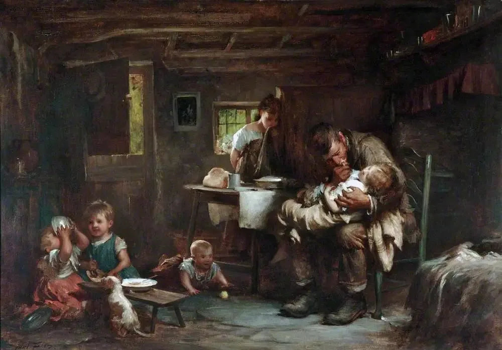 Le Veuf - Luke Fildes image 1 copie de tableau peinte à la main