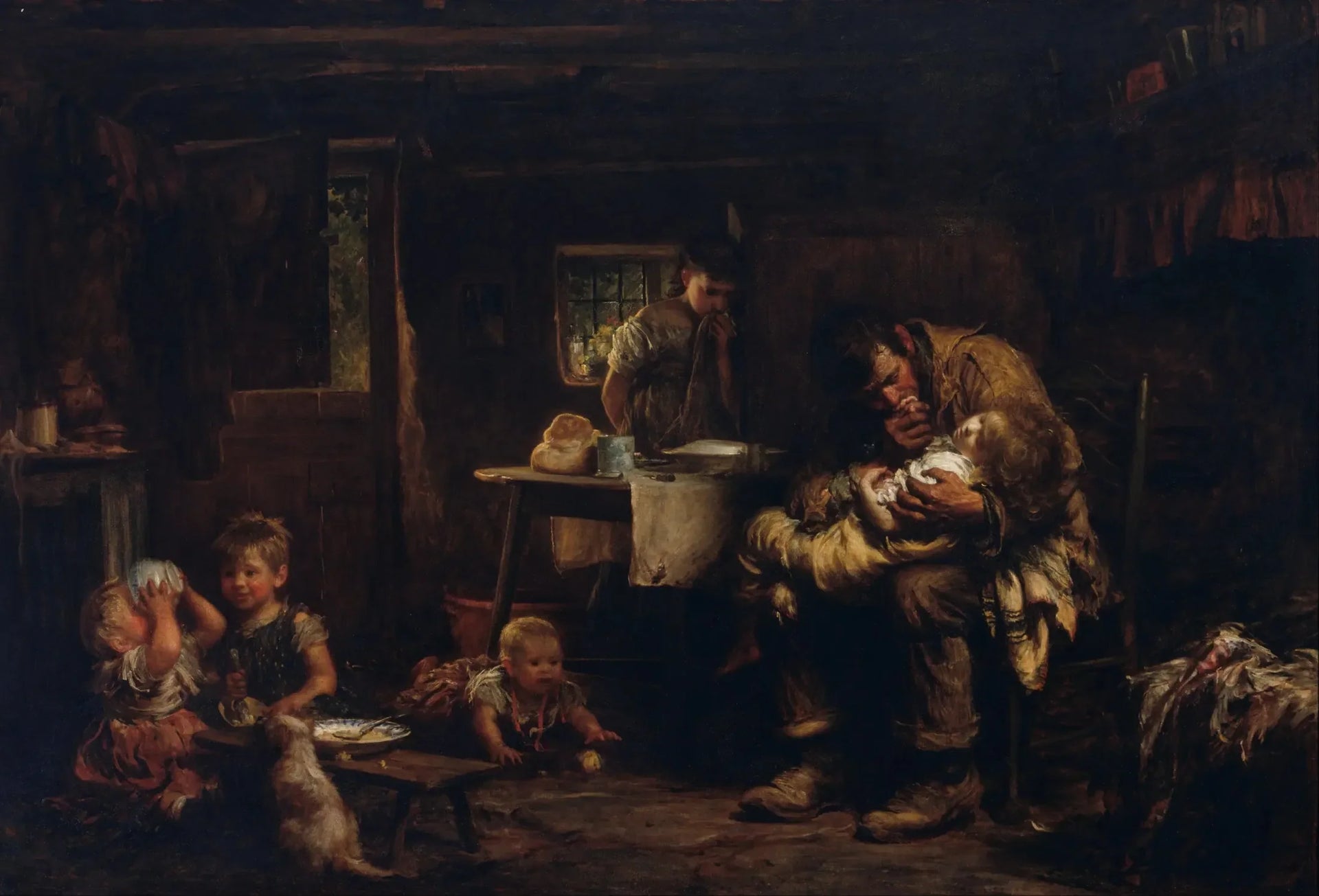 Le Veuf - Luke Fildes image 1 reproduction de peinture à l’huile