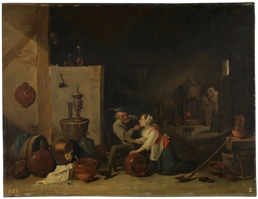 Le vieil homme et la servante - David Teniers le Jeune