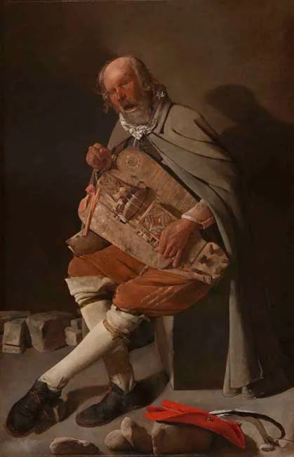Le Vieilleur - Georges de La Tour image 1 copie de tableau peinte à la main