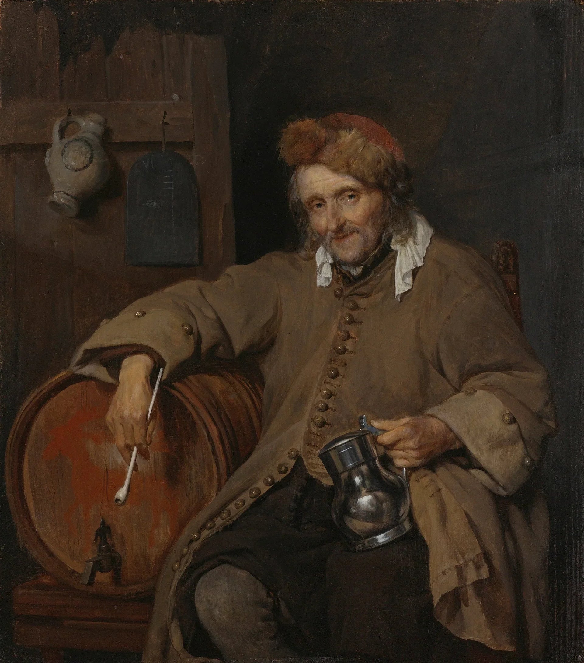 Le vieux buveur - Gabriel Metsu image 1 copie peinte à la main à l’huile