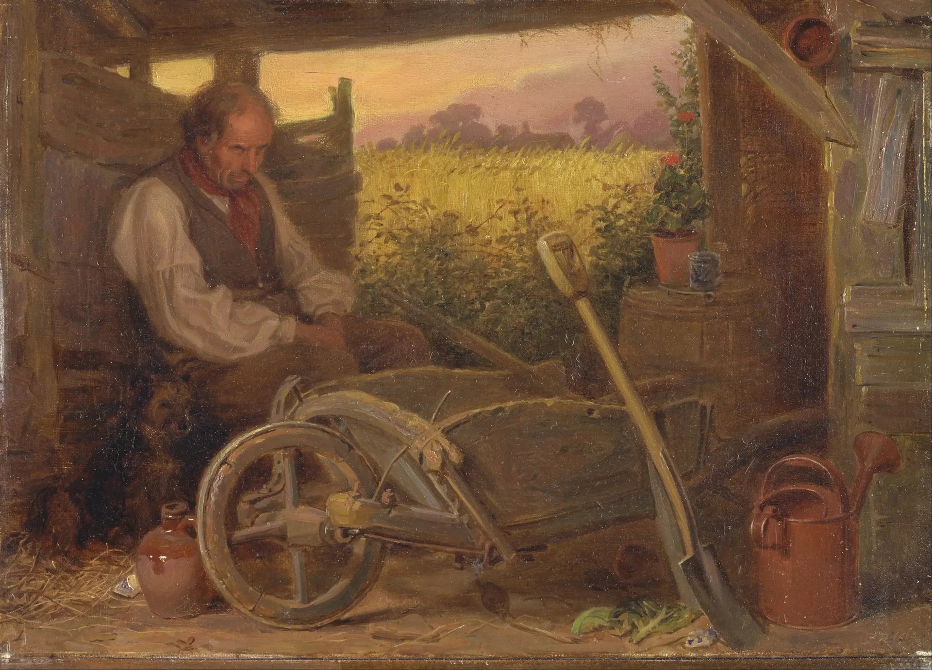 Le vieux jardinier - Briton Rivière image 1 copie de tableau peinte à la main