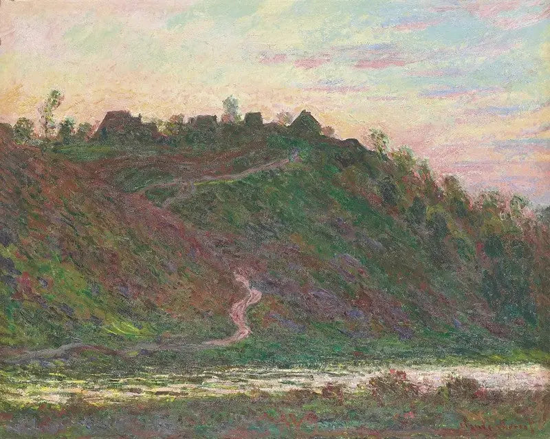 Le village de La Roche-Blond au soleil couchant - Claude Monet