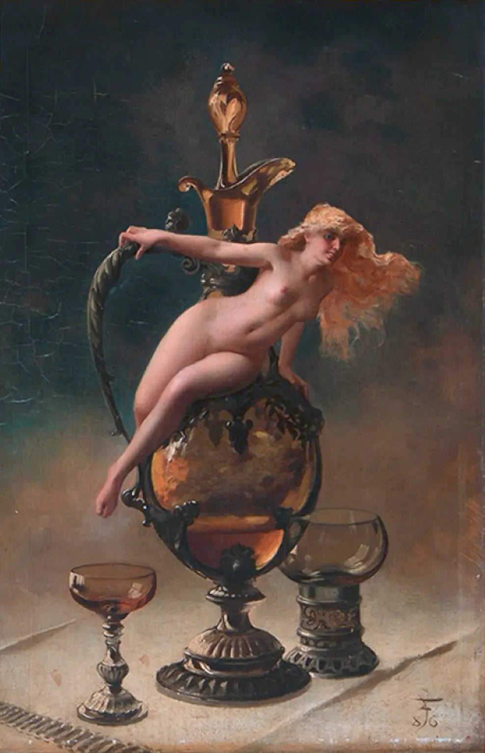 Le vin de Tokai - Luis Ricardo Falero image 1 tableau peint à l’huile sur toile