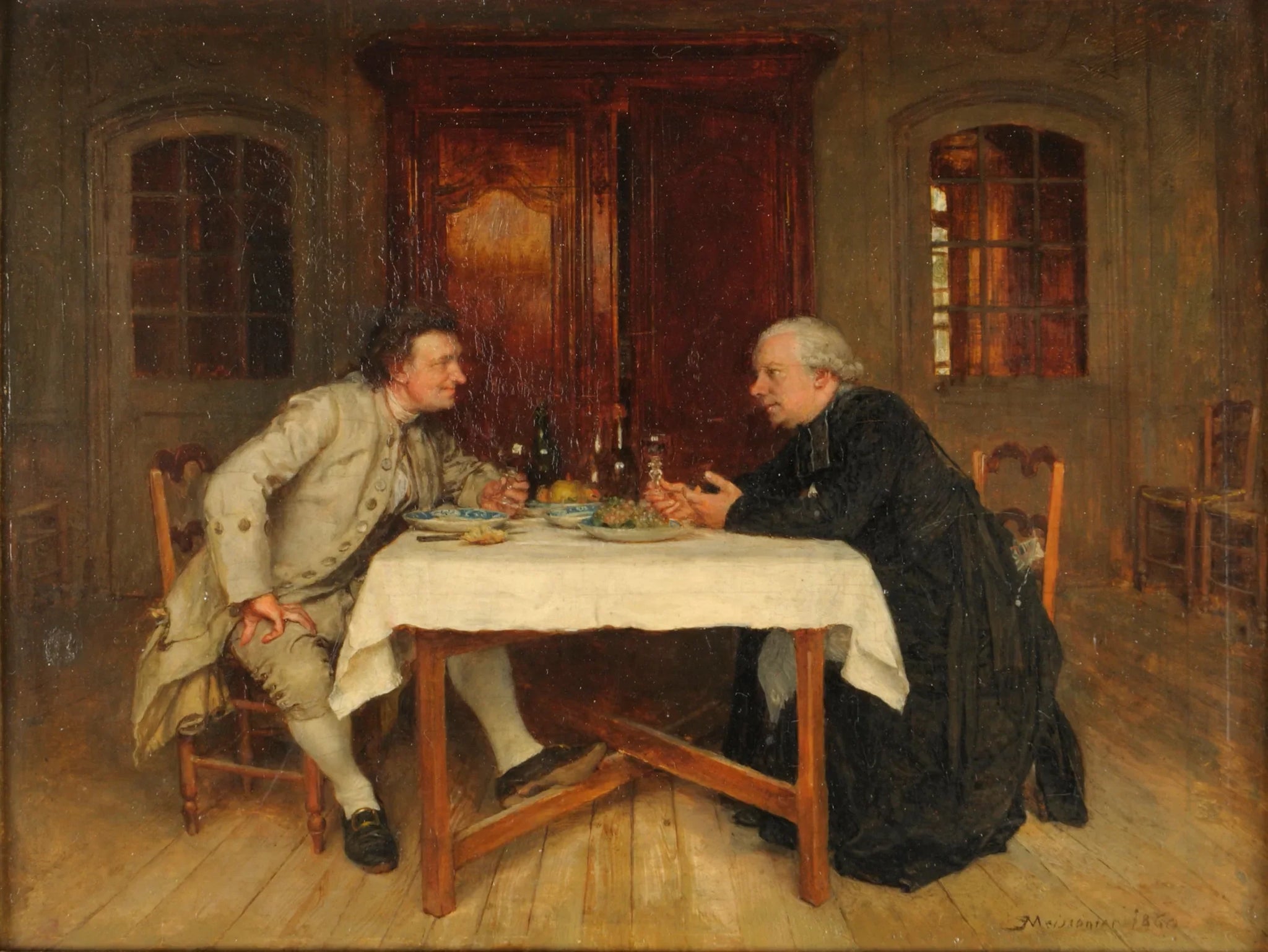 Le Vin du curé - Ernest Meissonier image 1 copie peinte à la main à l’huile