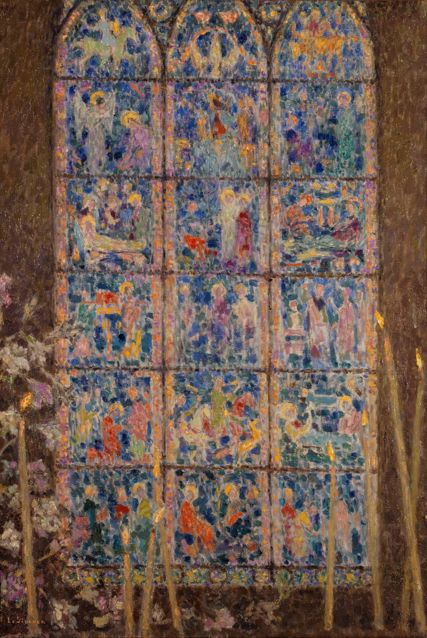 Le vitrail, Chartres - Henri Le Sidaner image 1 reproduction de peinture à l’huile