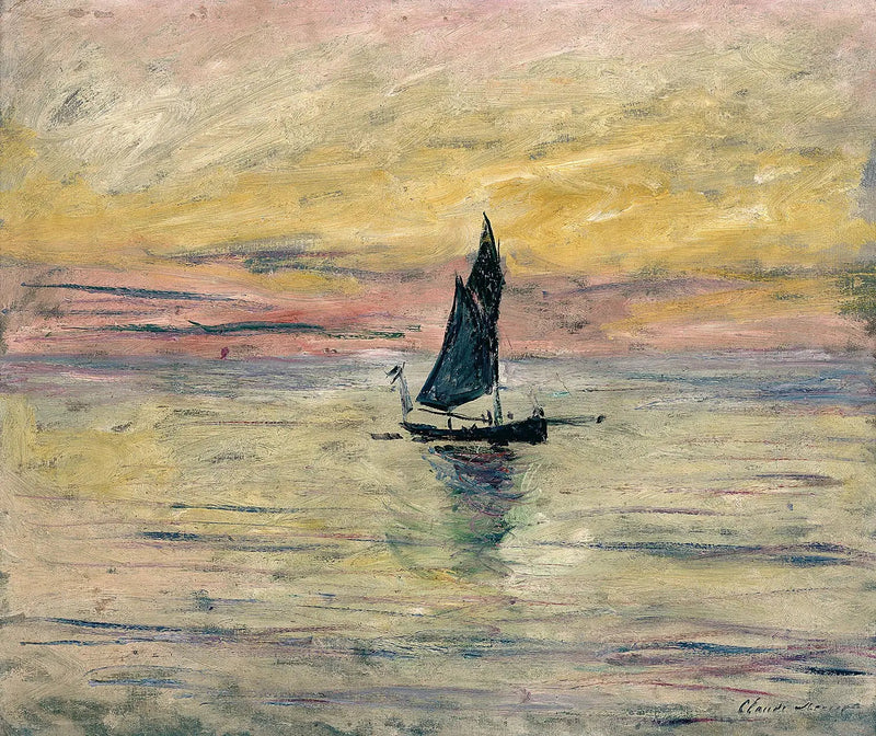 Le voilier, effet du soir - Claude Monet