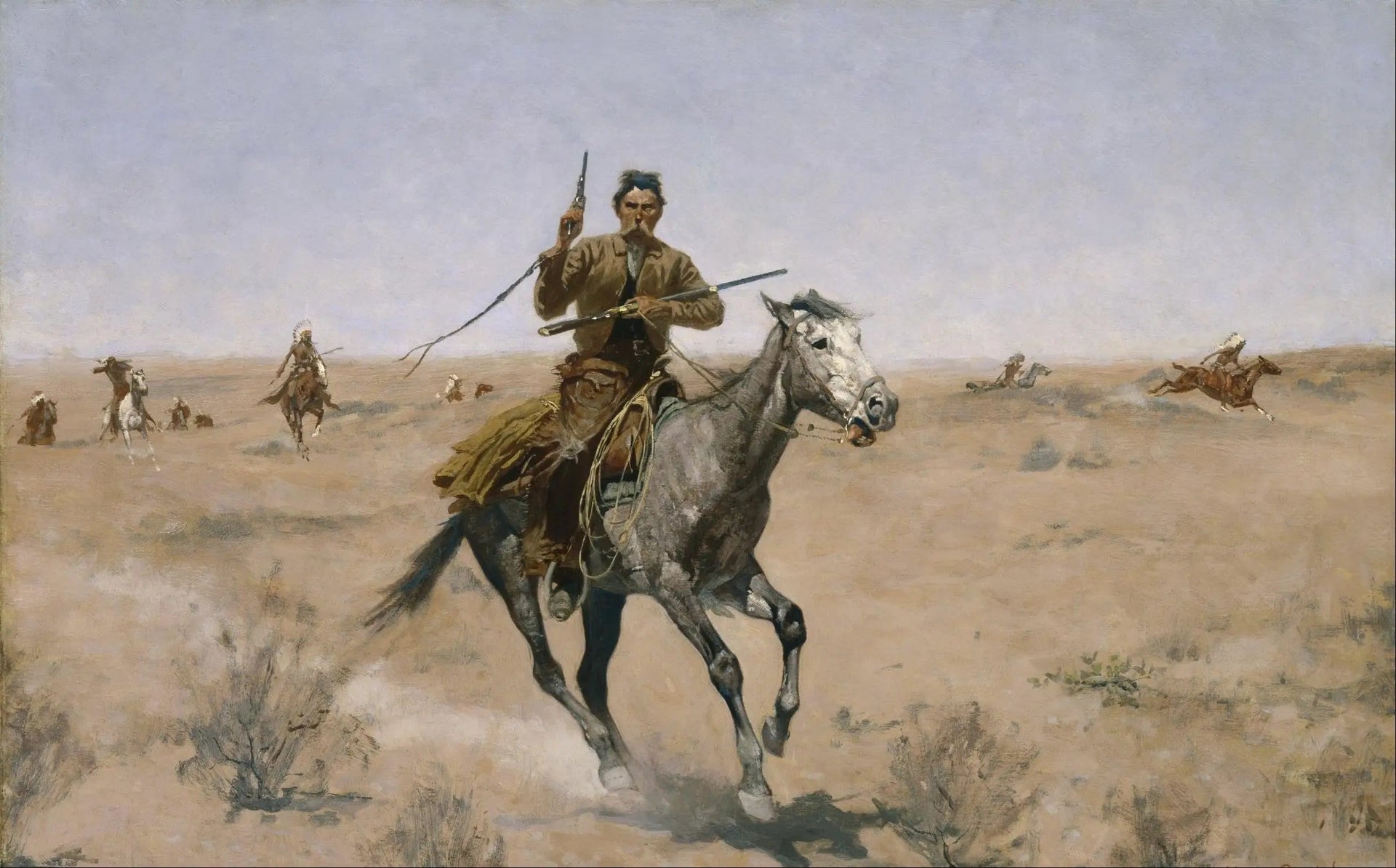 Le vol - Frederic Remington image 1 reproduction de peinture à l’huile