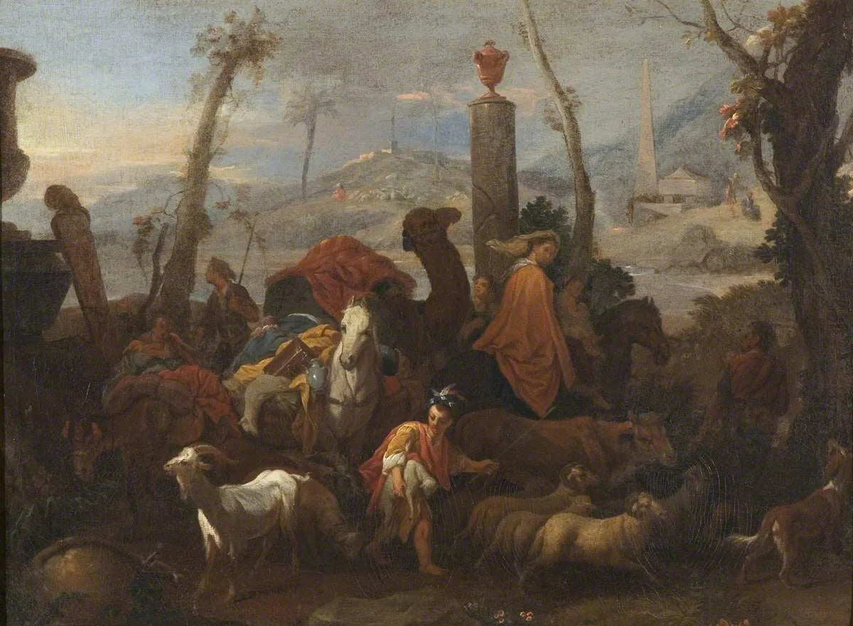 Le voyage de Jacob et le pilier de Béthel - Sébastien Bourdon image 1 copie peinte à la main à l’huile