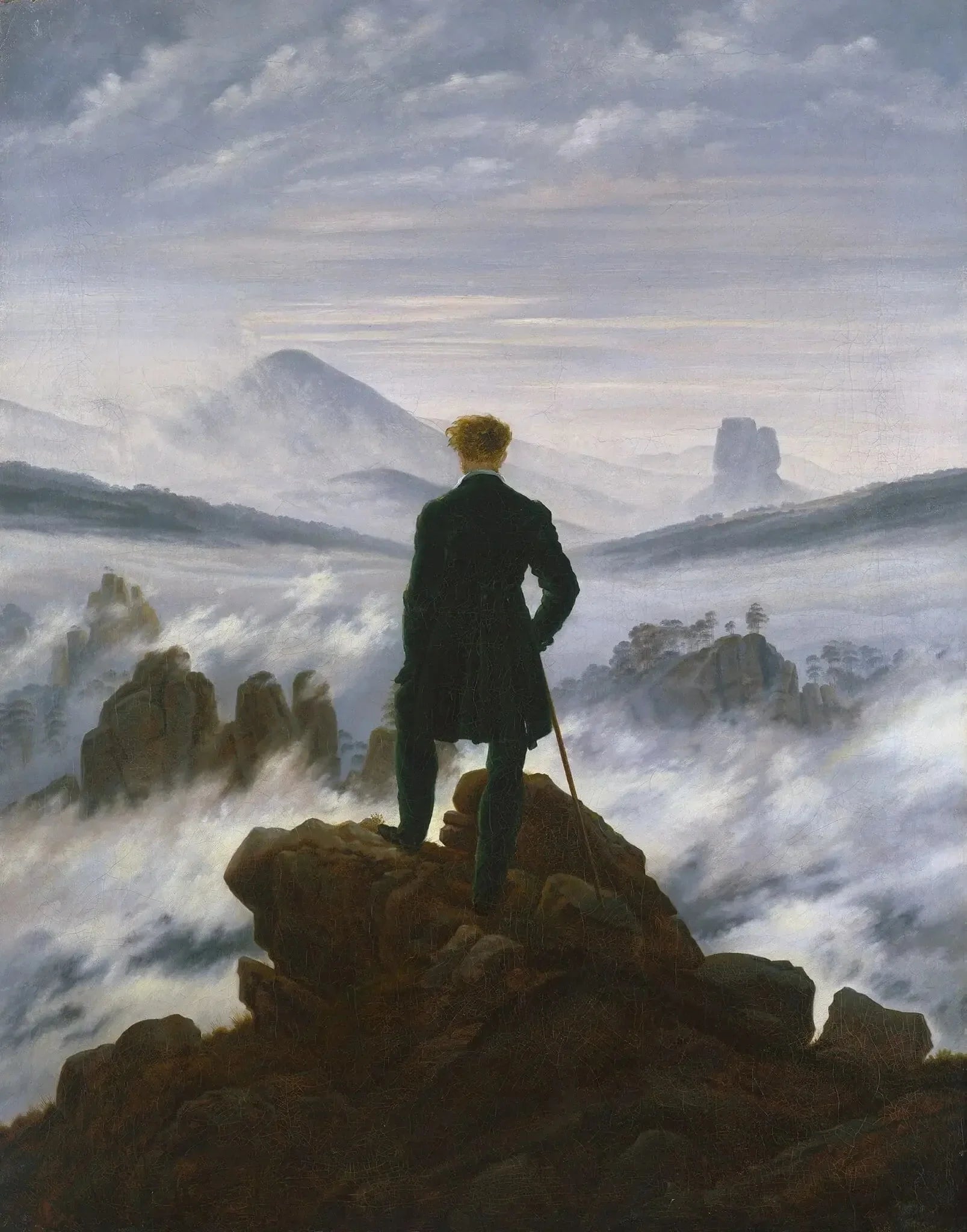 Le Voyageur contemplant une mer de nuages - Caspar David Friedrich image 1 reproduction de peinture à l’huile