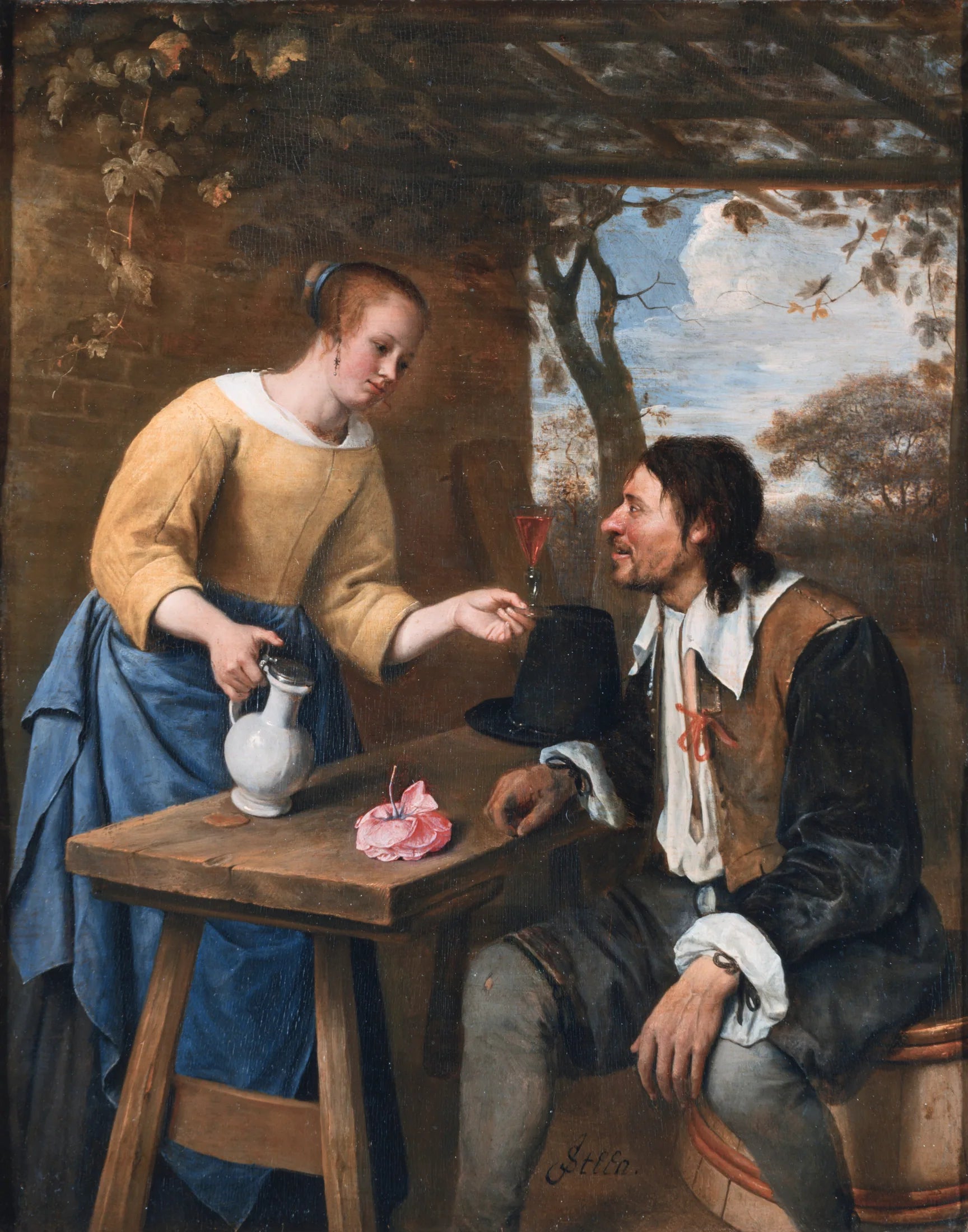 Le voyageur fatigué - Jan Steen image 1 reproduction réalisée par Alpha Reproduction