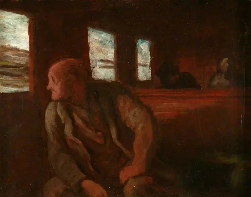 Le wagon de troisième classe - Honoré Daumier image 1 copie peinte à la main à l’huile