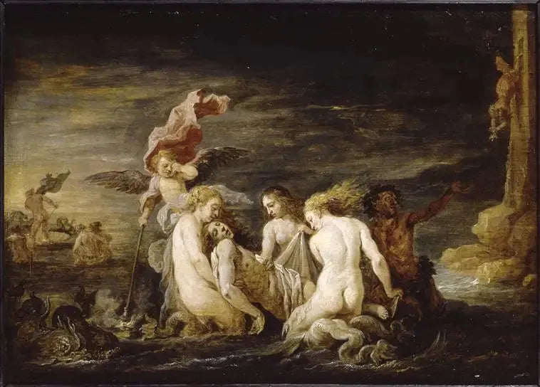 Léandre noyé retrouvé par les Néréides - David Teniers le Jeune image 1 reproduction de peinture à l’huile