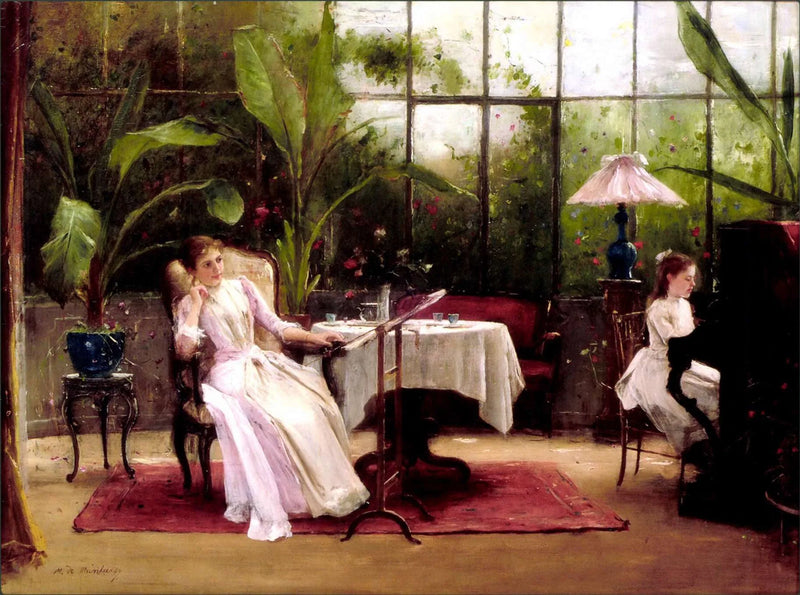 leçon de piano - Mihály Munkácsy