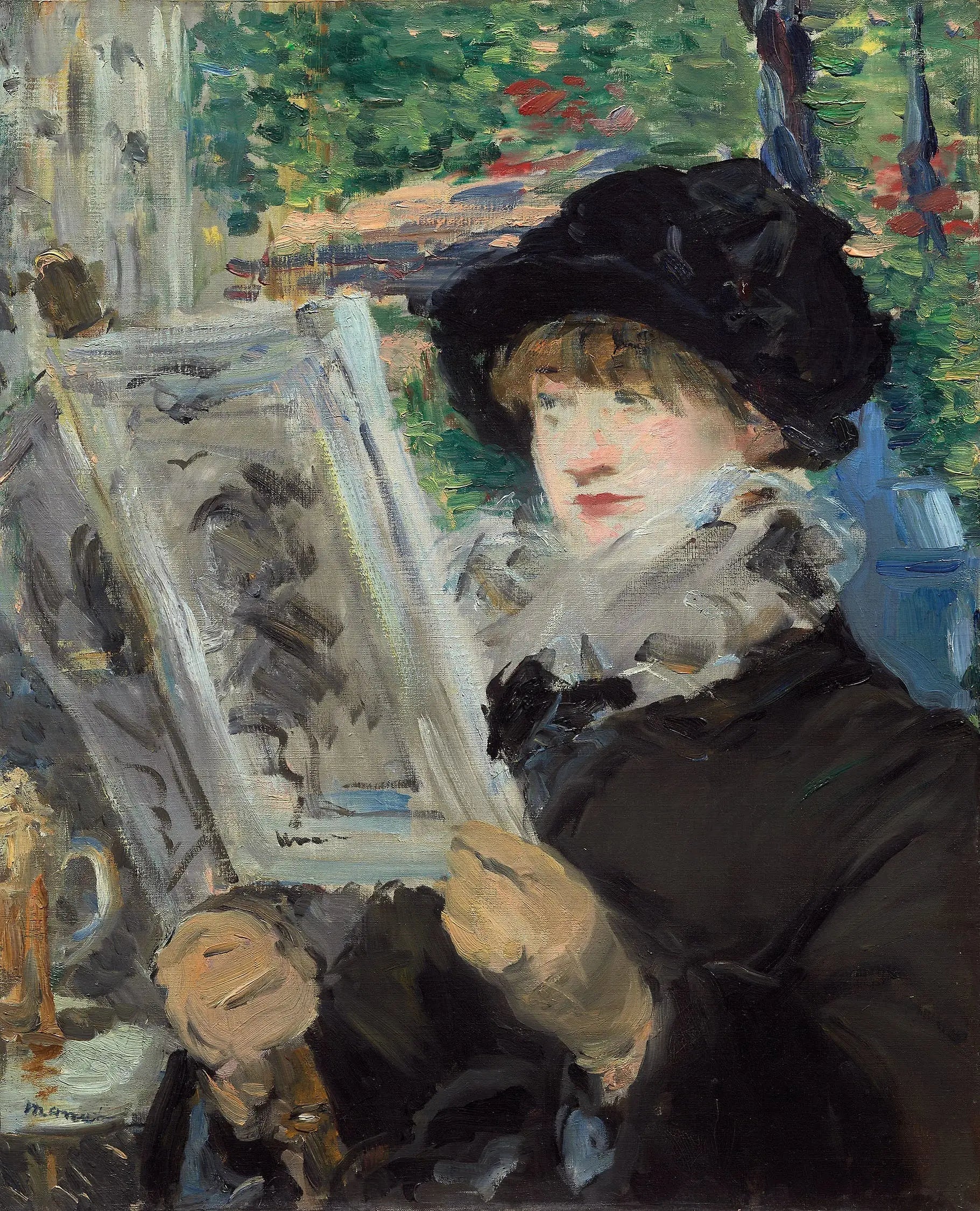 Lecture de l'illustré - Édouard Manet image 1 copie peinte à la main à l’huile