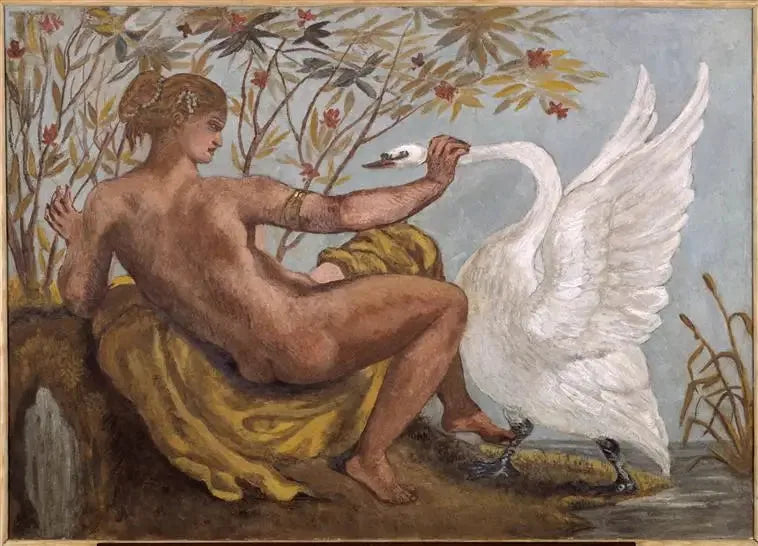 Léda et le Cygne - Eugène Delacroix image 1 reproduction d’œuvre d’art à l’huile