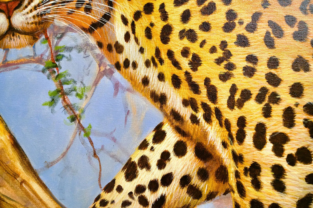 Léopard dans un arbre | 150 x 100 cm image 6 reproduction d’œuvre d’art à l’huile