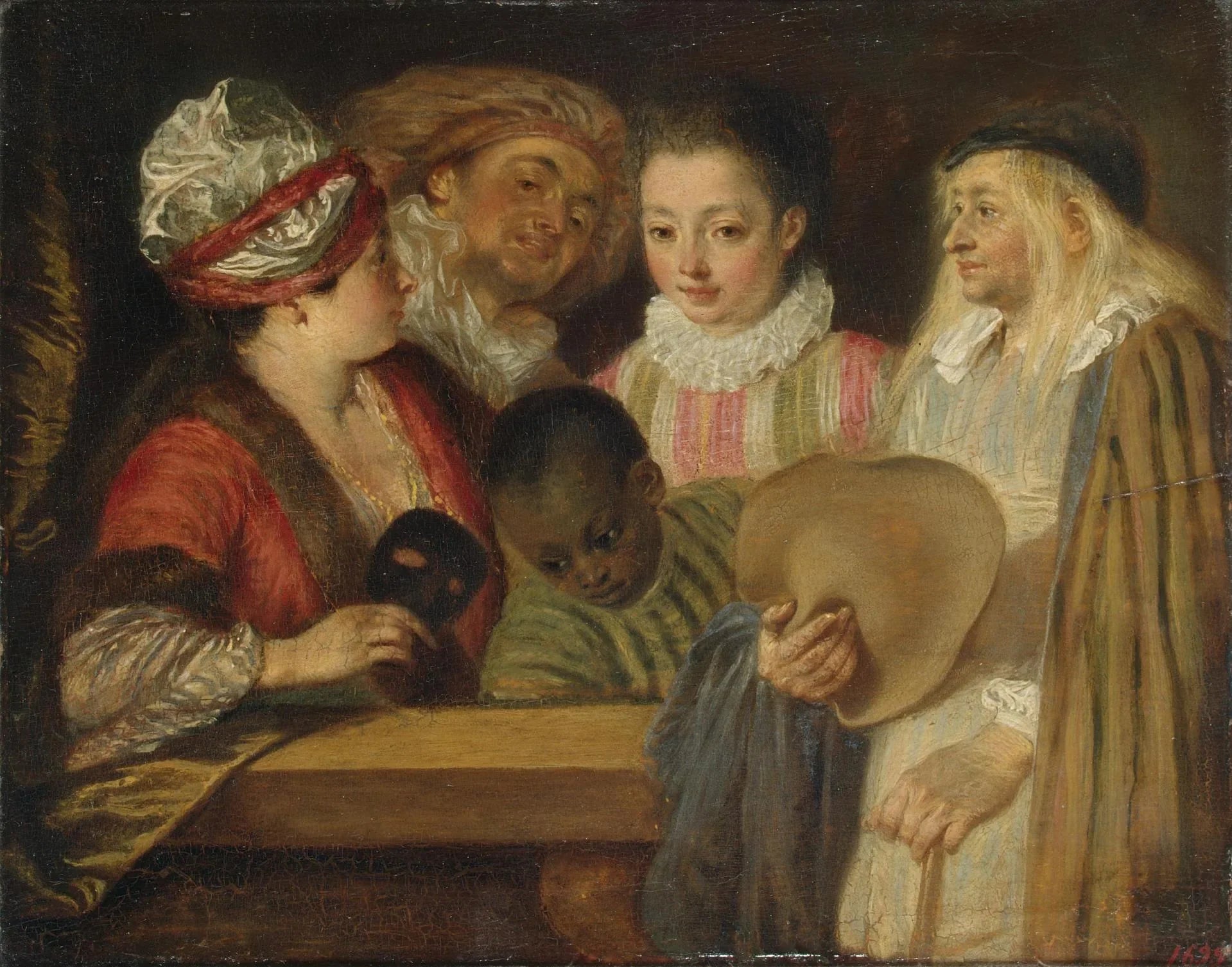 Les Acteurs de la Comédie-Française - Antoine Watteau image 1 reproduction de peinture à l’huile