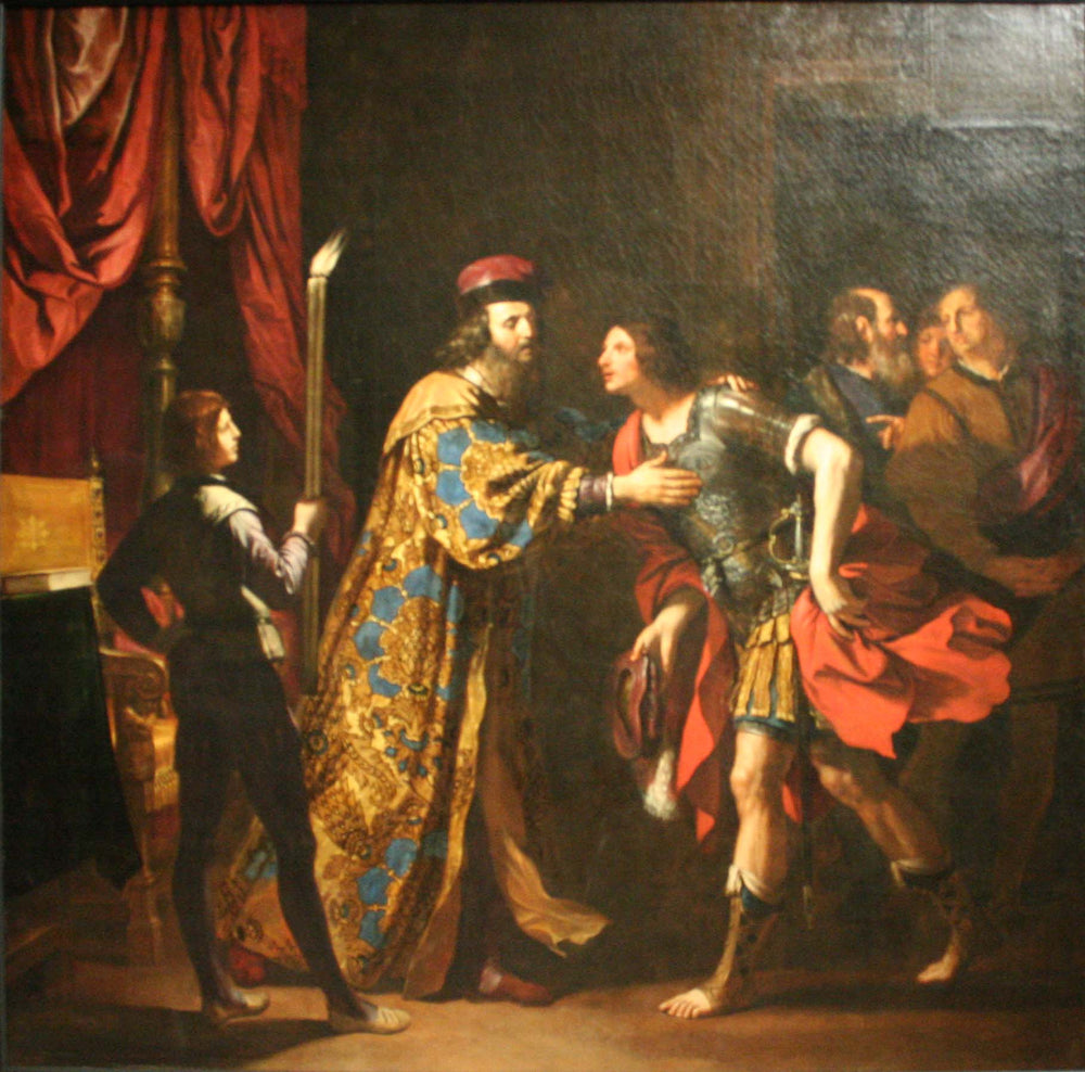 Les Adieux de Caton d'Utique à son fils - Guercino image 1 reproduction de peinture à l’huile