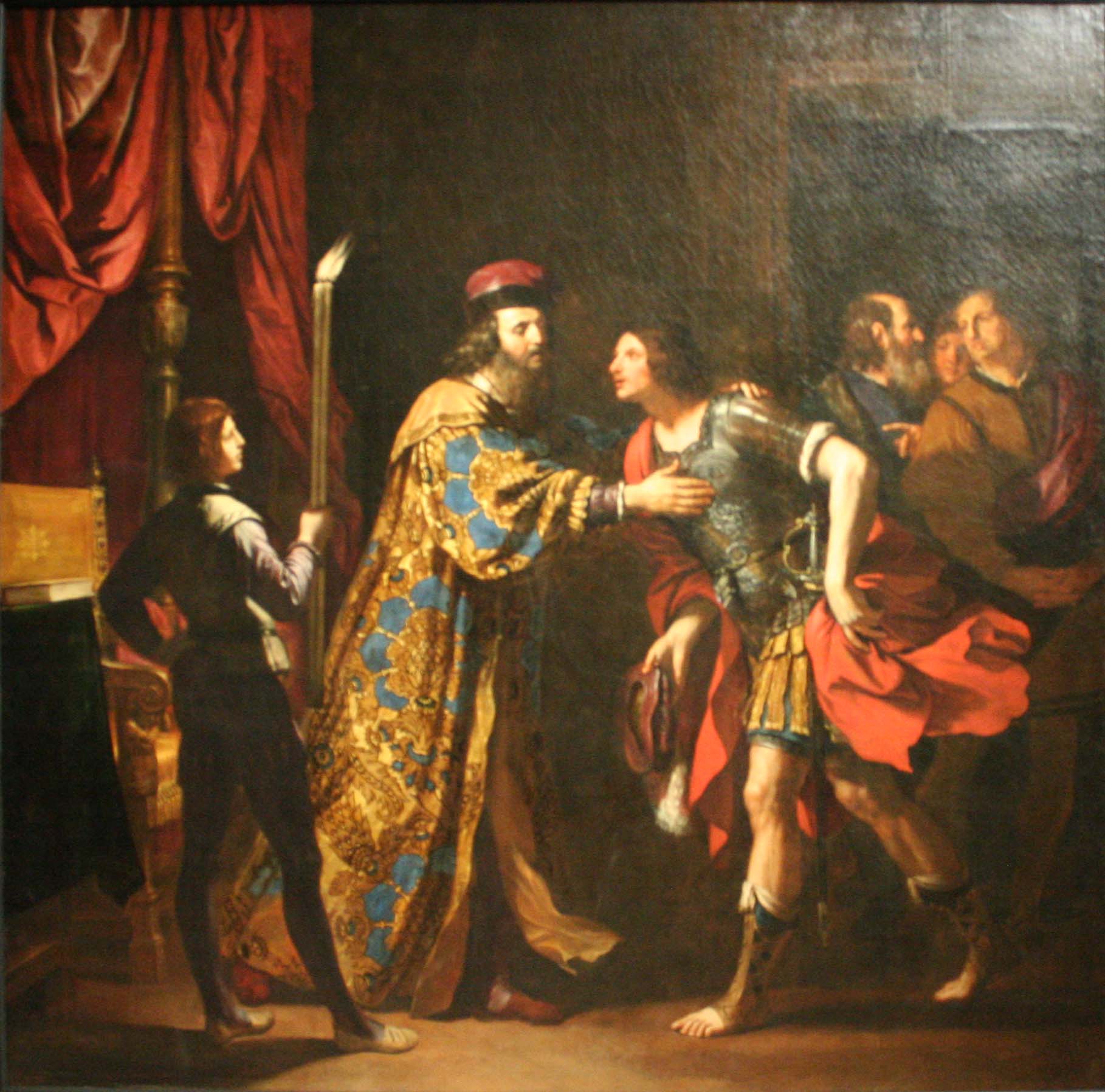 Les Adieux de Caton d'Utique à son fils - Guercino image 1 reproduction de peinture à l’huile