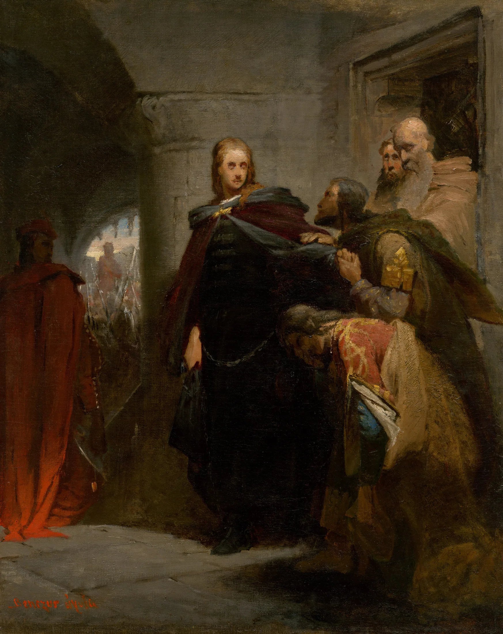 Les adieux de Hunyadi à sa patrie - Gyula Benczúr image 1 reproduction de peinture à l’huile